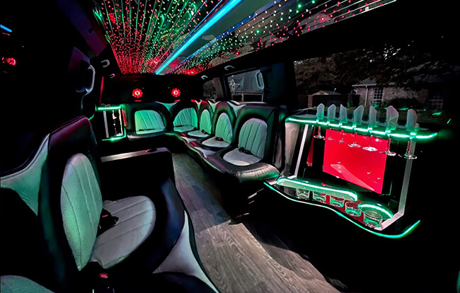 multiple tvs in limo